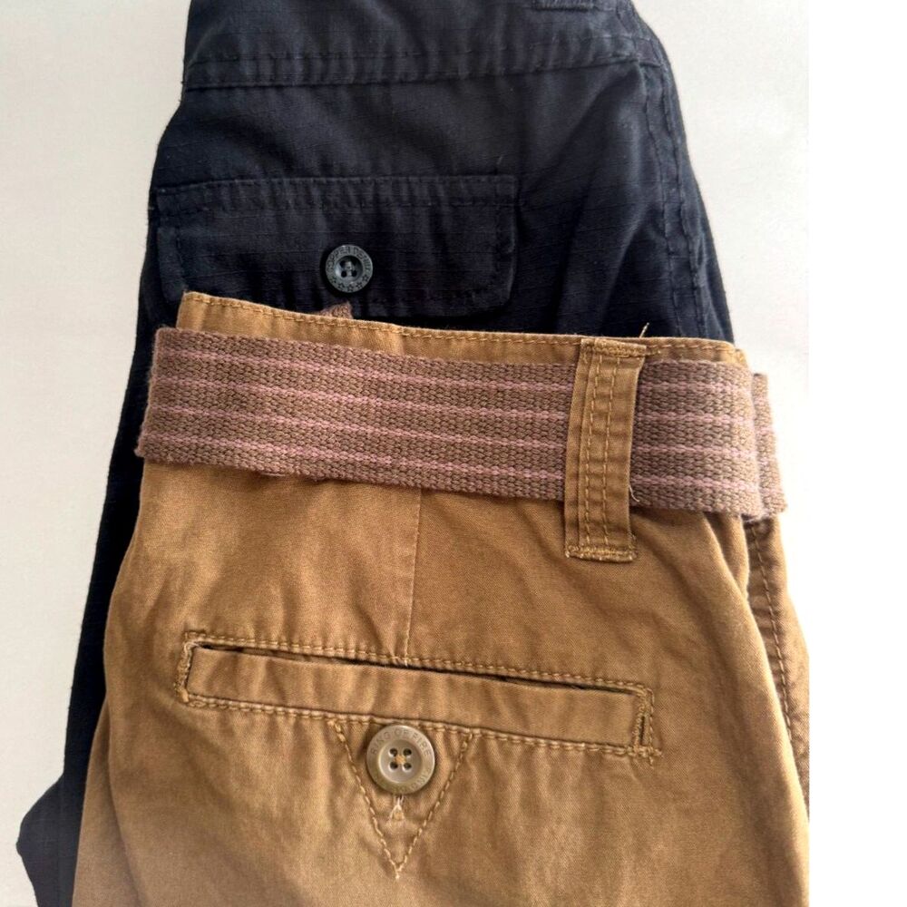 Cargo bermuda shorts set of 2 summer casual black & brown kids boys size 10